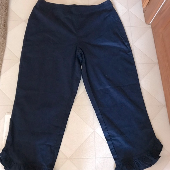 belk Pants & Jumpsuits Capri Pants With Ruffles Soft Fabric Poshmark